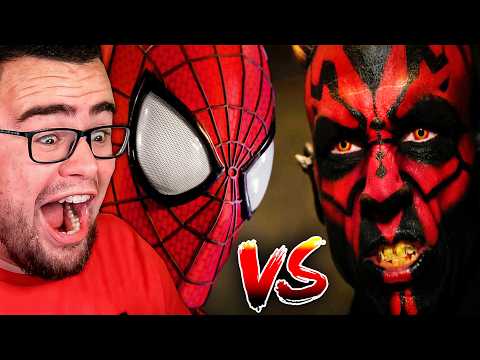 Reacting to SPIDER-MAN vs DARTH MAUL Fight!!