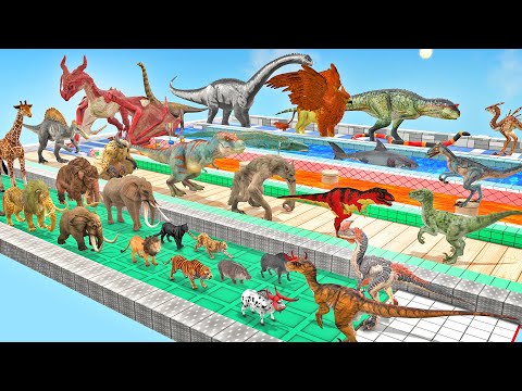 Microraptor New Death Run Toughest of all Dinosaurs and Animals (Water and Lava) ARK Dinosaurs ARBS