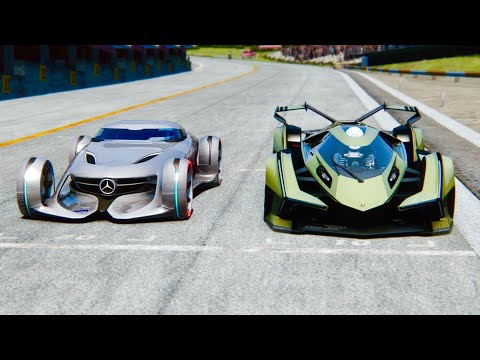 Lamborghini V12 Vision GT vs Mercedes Silver Arrow at Monza GP