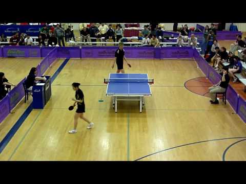 S Hazinski vs A Irigoyen - Coed Team Final, Match 4 Game 3, 2010 NCTTA Table Tennis Championships