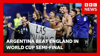 Argentina could face action over Falklands banner after beating England at World Cup | BBC News