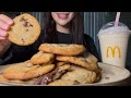 ASMR WARM CHOCOLATE CHIP COOKIES WITH VANILLA MILKSHAKE FROM MCDONALD S