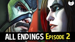 ALL ENDINGS - Telltale Batman The Enemy Within Episode 2 - Slip Bane Counter Agent - Harley's USB