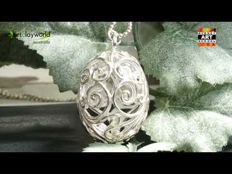 Art Clay Silver Easter Egg Pendant with Cork Clay