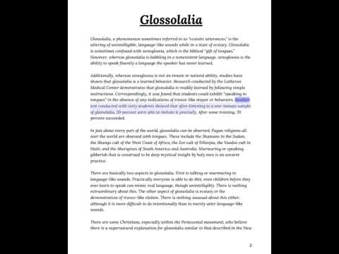 1 & 2- Understanding Xenolalia & Glossolalia