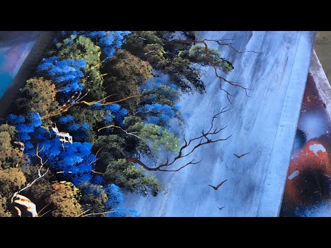 Spray Paint Art - Waterfall - Spray Painting Nature