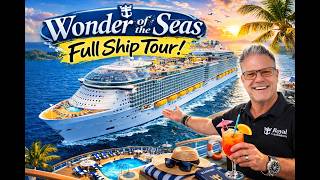 Tour Wonder of the Seas—pools, Central Park and Promenade!  Explore Royal Caribbean’s mega ship!