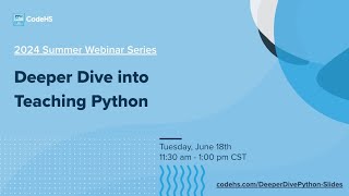 Deeper Dive into Teaching Python thumbnail