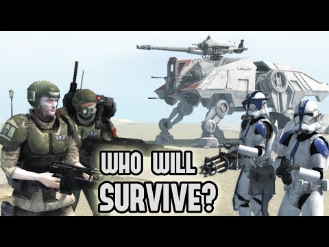 400 Clone Troopers (Star Wars) vs 400 Imperial Guardsmen (Warhammer 40k)