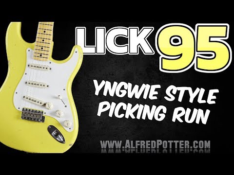 Lick #95 - Quick Yngwie style alternate picking run