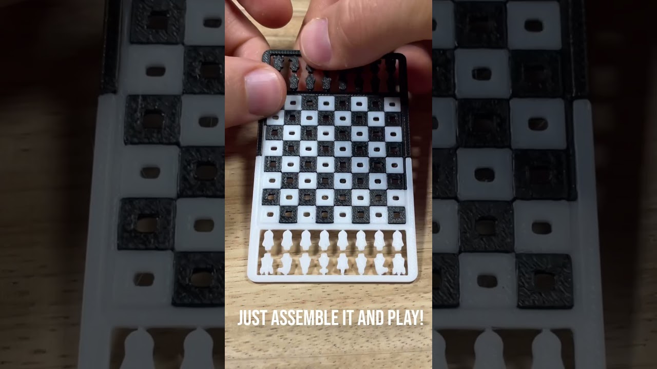 3d printed credit card sized chess game #3dprinting