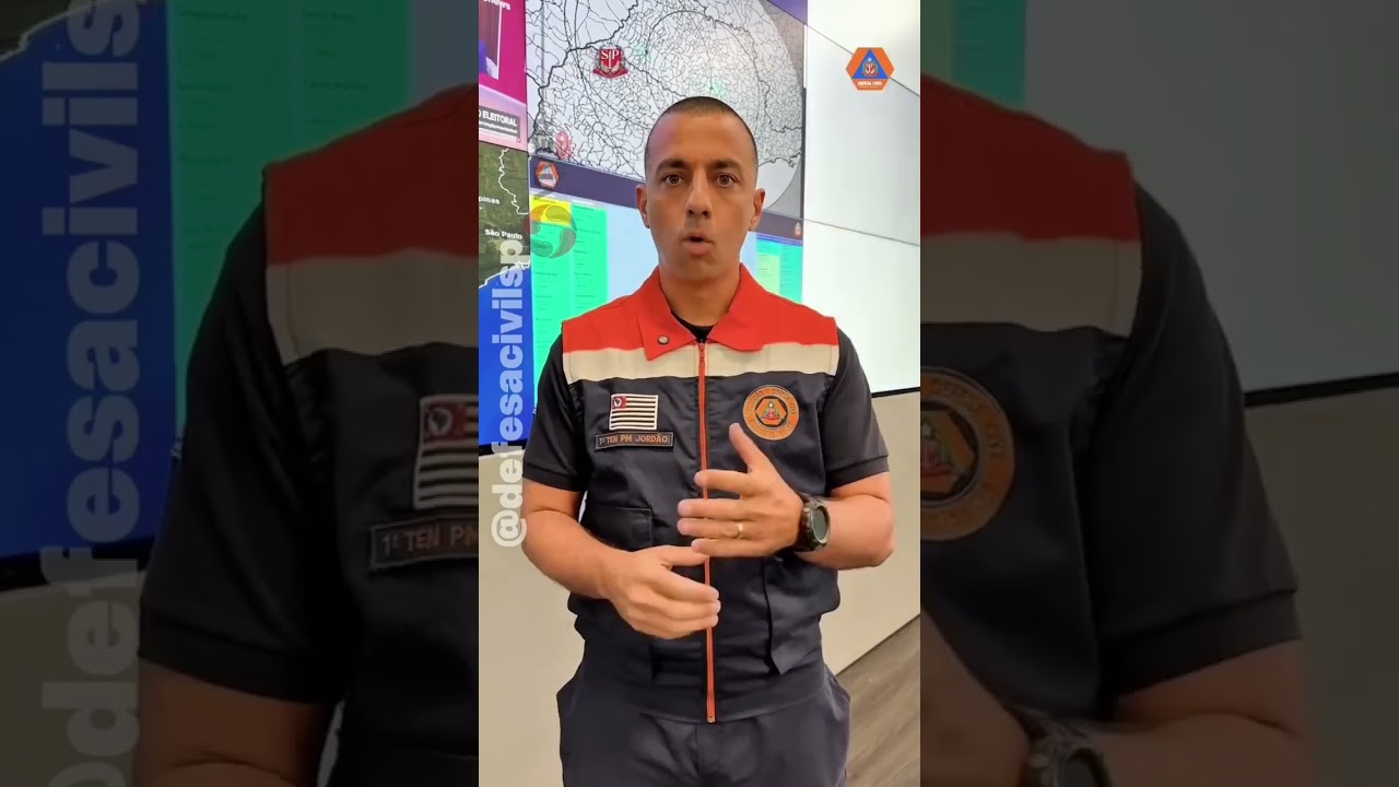 Defesa Civil emite alerta para frente fria com temporais e queda de temperatura no estado de São Paulo.