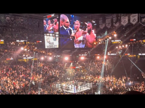Jake Paul post fight interview Crowd reaction Jake Paul vs Tyron Woodley 2