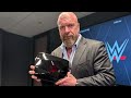 Triple H unboxes YouTube Red Diamond Play Button for 100 million subscribers