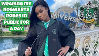 WEARING MY HOGWARTS ROBES IN PUBLIC FOR A DAY | SLYTHERIN