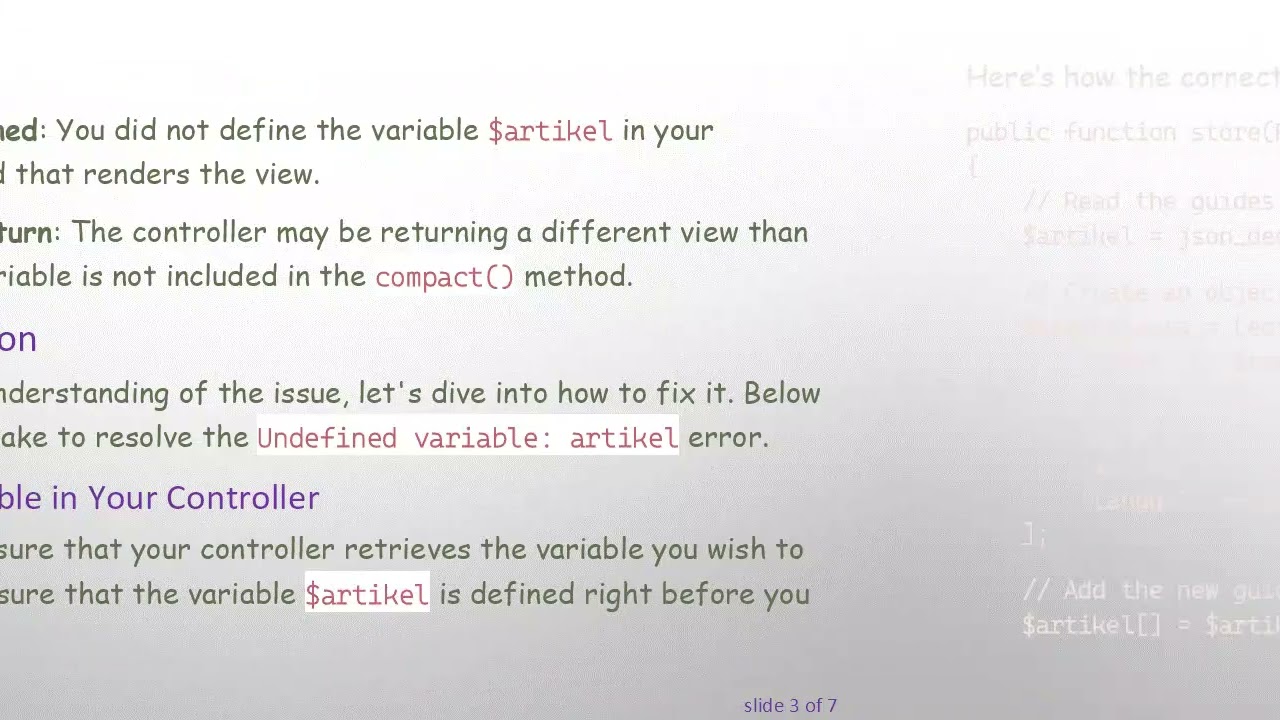 How to Fix the Undefined Variable Error in Laravel