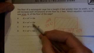 NC Math 1 EOC 2016-17, Problem 5 (solution)
