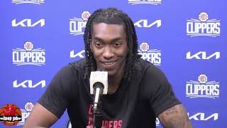 Terance Mann 3-19-24 Clippers Practice Press Conference. HoopJab NBA