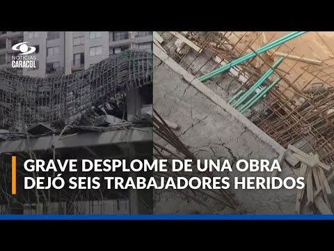 Así fue el grave desplome en una obra de conjunto residencial en Floridablanca: seis heridos