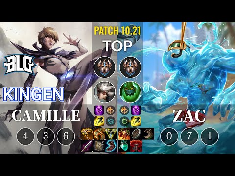 BLG Kingen Camille vs Zac Top - KR Patch 10.21