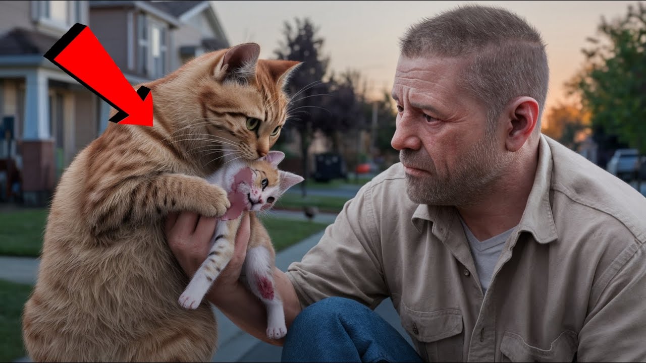 Blind Mother Cat Brought Her Dying Kitten To A Man, What Happened Next Is A Miracle