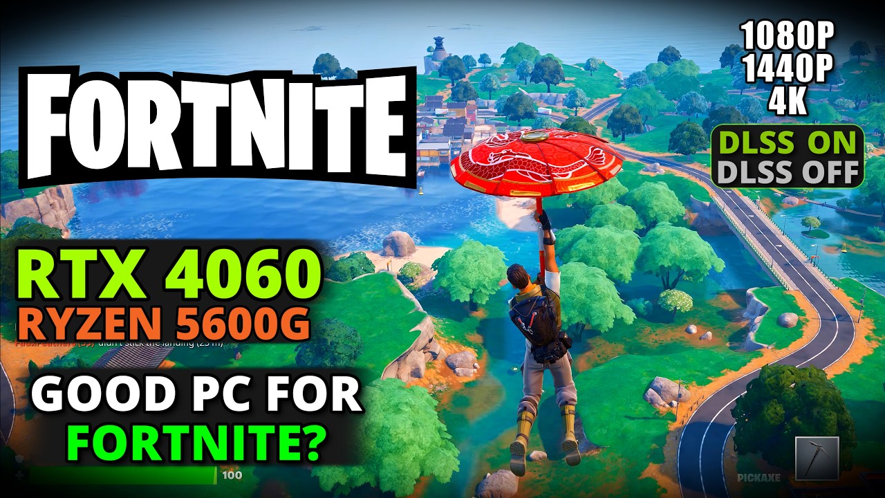 Fortnite on RTX 4060 + Ryzen 5600G – 1080p/1440p/4K