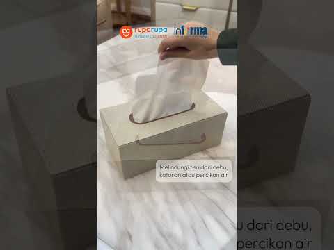 Gambar Informa 23.5x12x12 cm Kotak Tisu Kulit - Putih Pearl