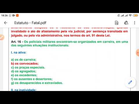 Estatuto da PMBA. Formas de Provimento/Militares Ativos/Inativos