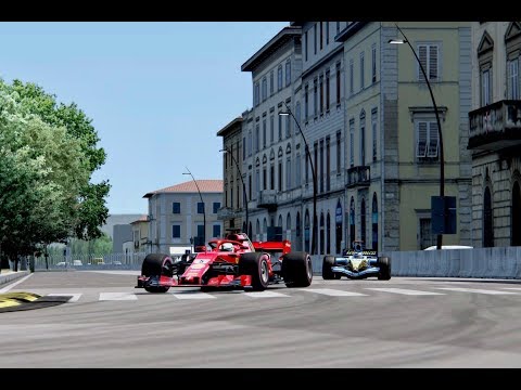 Ferrari F1 2018 vs Renault F1 2005 - Lucca Street Track