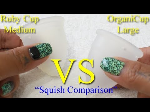 Ruby Cup Med vs OrganiCup Lg "Squish" - Menstrual Cups