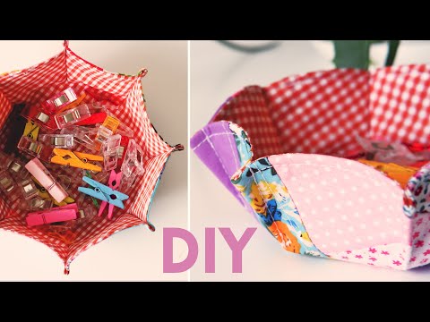 Sewing Projects For Scrap Fabric #22 | DIY Patchwork Fabric Basket From Scraps