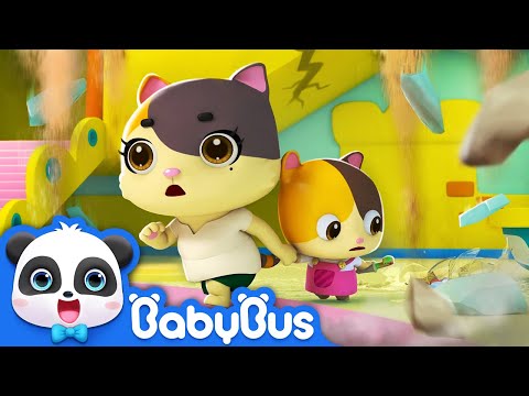 Run! Kitten Mimi, It's an Earthquake! | Super Panda Rescue Team | Safety Tips for Kids | BabyBus