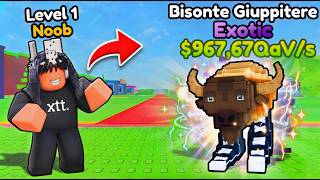 Starting OVER as NOOB with MAX LEVEL BISONTE GIUPPITERE in Become a Brainrot! (Roblox)