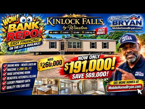 🔥 BANK REPO! 2024 Winston Kinlock Falls | SAVE $69,000! | 4 Bed 2 Bath Manufactured Home