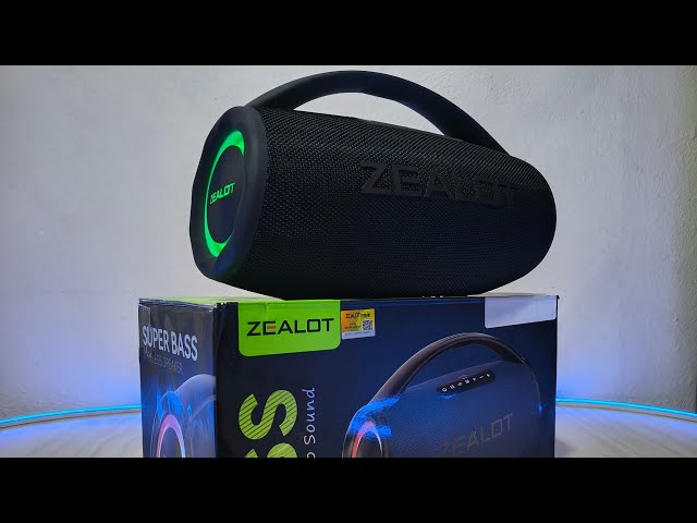 Vídeo relacionado con Zealot Altavoz Bluetooth Grande 80W de Potencia con Luz LED, Altavoces Inalámbricos 16000mAh Batería, Autonomía de 40 Horas, Puerto de AUX, USB, Tarjeta TF, Bluetooth 5.2, IP67 Impermeable, Negro