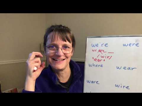 How to Pronounce We're, Were, Where, Wear, Ware, Wire, Why're, Wore and War (American English)