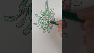 Draw mistletoe! Easy drawing lesson for beginners