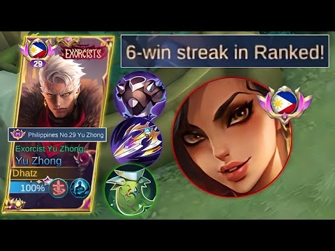 6 WINSTREAK SPAM YU ZHONG IN RANK GAME!! | YU ZHONG GAMEPLAY - MLBB