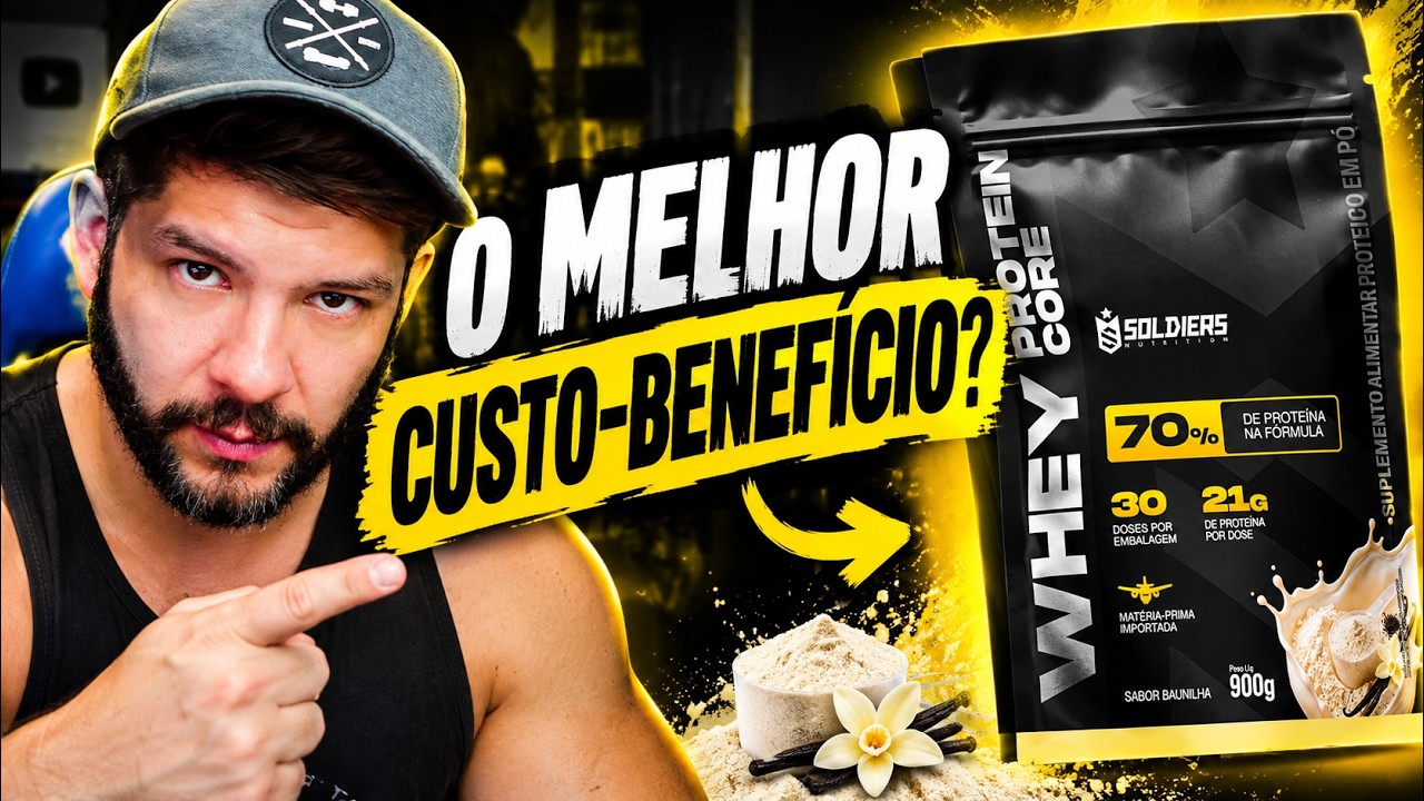 Miniatura da avaliação em vídeo de Whey Protein Soldiers Nutrition Concentrado 900g Morango