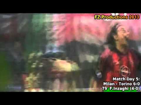 Serie A 2002-2003, day 5 Milan - Torino 6-0 (F.Inzaghi 2nd goal)