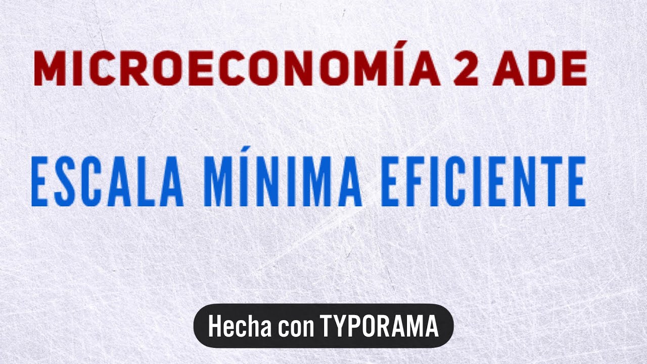 ¿Por qué es importante la escala mínima eficiente? VALETRY