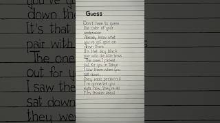 guess featuring billie eilish lyrics #guess #billieeilish #lyrics