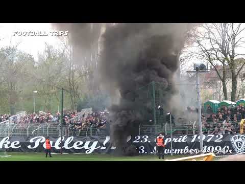 15.4.2018 Chemie Leipzig - Dynamo Berlin I Choreo, Pyro, Stimmung