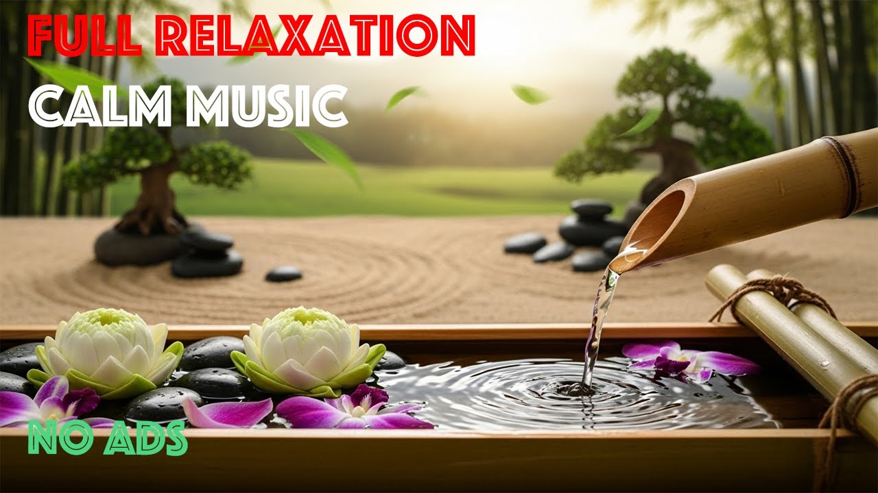 Zen Garden Harmony: Soothing Piano, Bamboo Fountain & Lotus Blooms for Relaxation