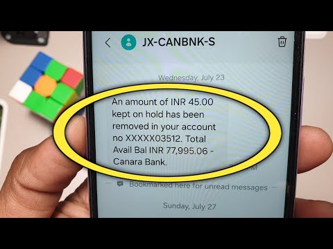 An amount of INR 45.00 kept on hold has been removed in your account no XXXXX03512