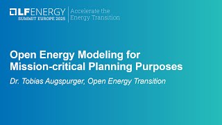 Open Energy Modeling for Mission-critical Planning Purposes - Dr. Tobias Augspurger