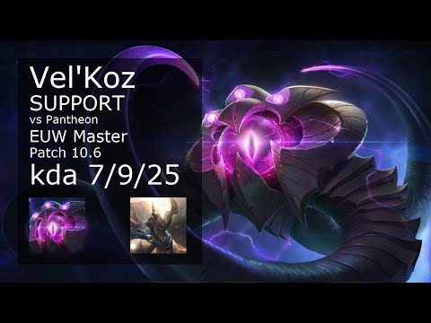 Vel'Koz Support vs Pantheon - EUW Master 7/9/25 Patch 10.6 Gameplay