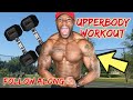 10 minute UPPERBODY DUMBBELL WORKOUT for Muscle Building and Strength - FOLLOW ALONG