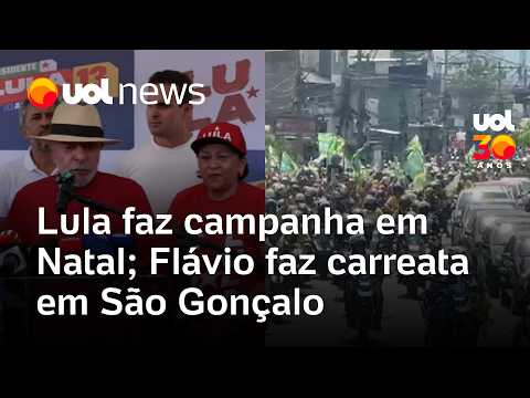 Flávio Bolsonaro faz motocarreata em São Gonçalo e Lula vai a Natal na largada do segundo turno