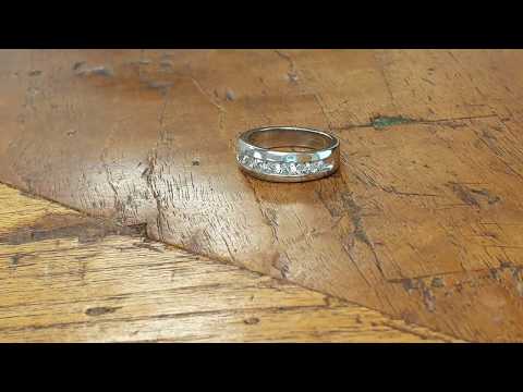 0.98 Ct. Channel Set Men's Ring with Open End Design - TwoBirch - TB-GR-0133-WG-L